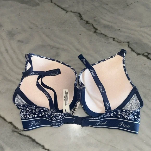 Victoria's Secret Pink Navy Bra - Picture 2 of 3